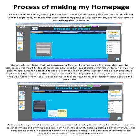 Process of my Homepage