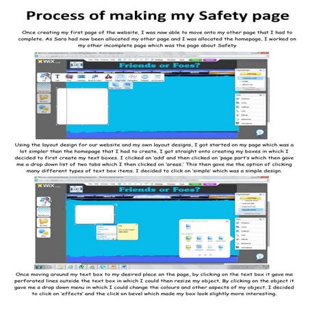 Process of my Safety Page