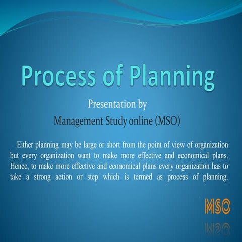 Process of planning