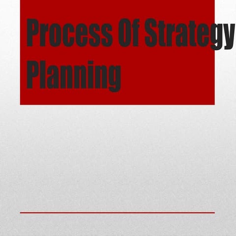 Process of strategy planning with example of mars orbiter mission