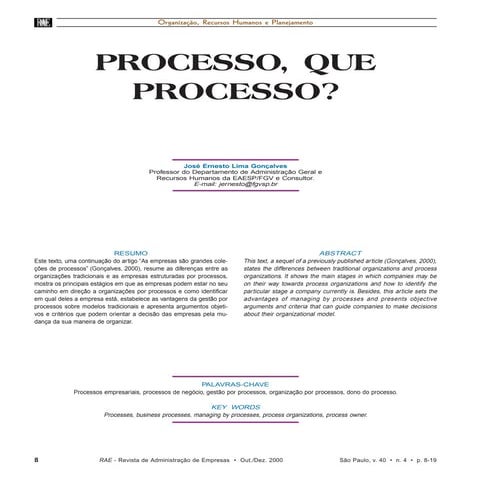 Processo que processo 