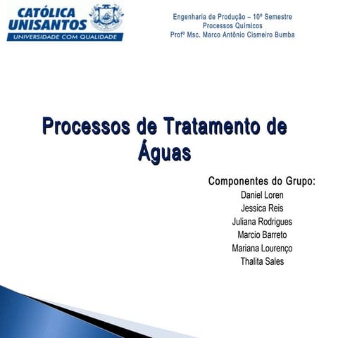Processos de tratamento de águas