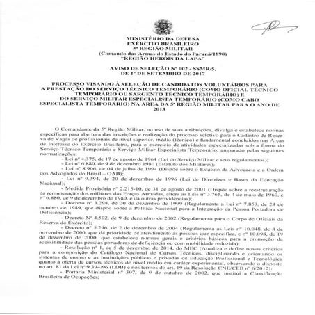 Processo seletivo exercito