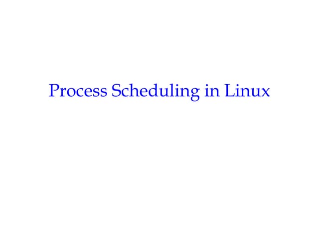 Process scheduling linux