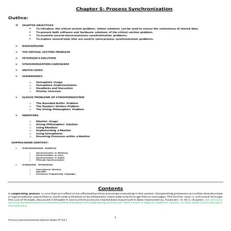 Process synchronizationfinal