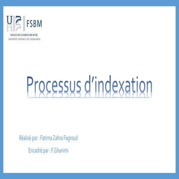 Processus d’indexation