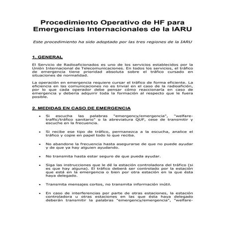 Procedimiento iaru emergencias hf