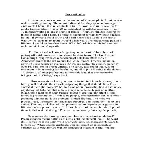 Procrastination