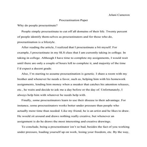 Procrastination