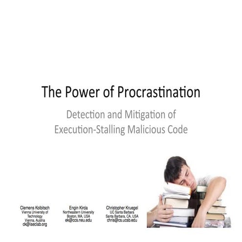 Reading Group Presentation: The Power of Procrastination