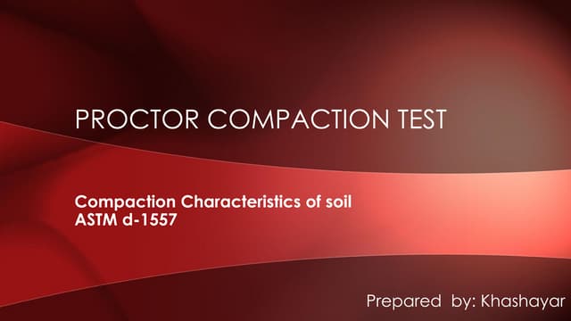 Proctor compaction test