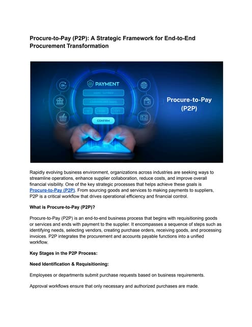 Procure-to-Pay (P2P)_ A Strategic Framework for End-to-End Procurement Transf...