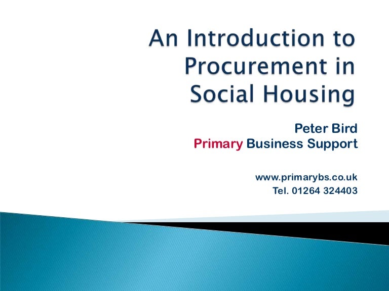 An Introduction to Procurement in Social Housing