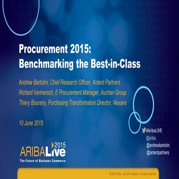 Procurement 2015: Benchmarking the Best-in-Class