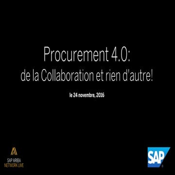 Procurement 4.0:  de la Collaboration et rien d'autre!