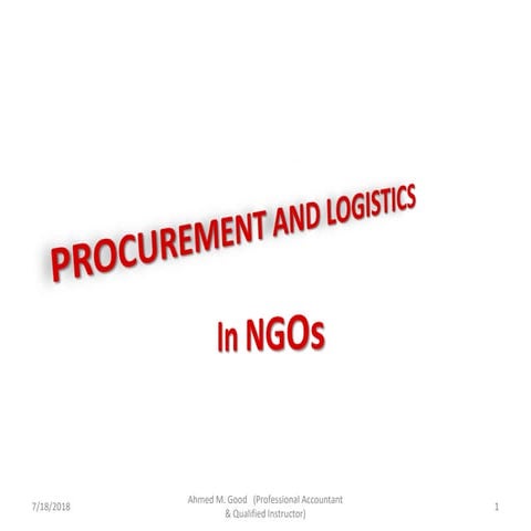 Procurement and logistics in NGOs