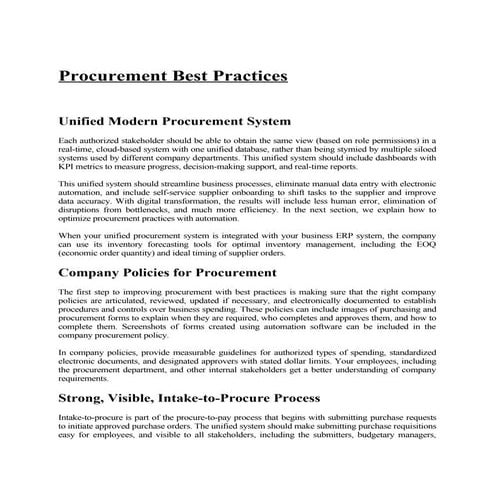 Procurement Best Practices in non governmetal organisation practises in organ...