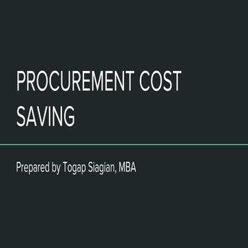 Procurement cost saving