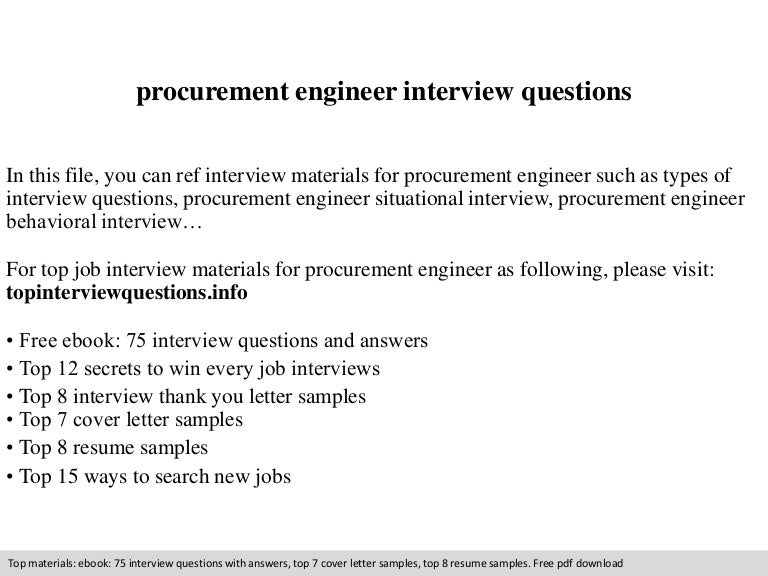 Procurement Engineer Interview Questions