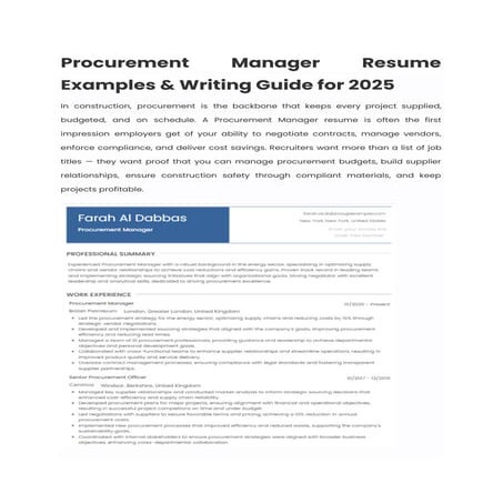 Contracts Manager Resume Examples & Writing Guide for 2025 | PDF