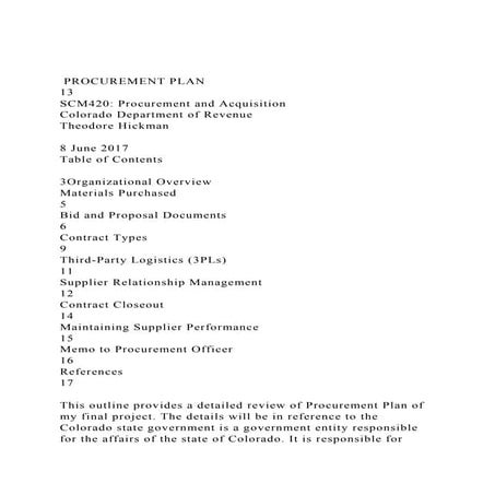  PROCUREMENT PLAN                                     13SCM4.docx