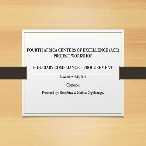 Procurement presentation Ace workshop - Cotonou