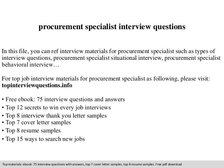procurement specialist interview questions
