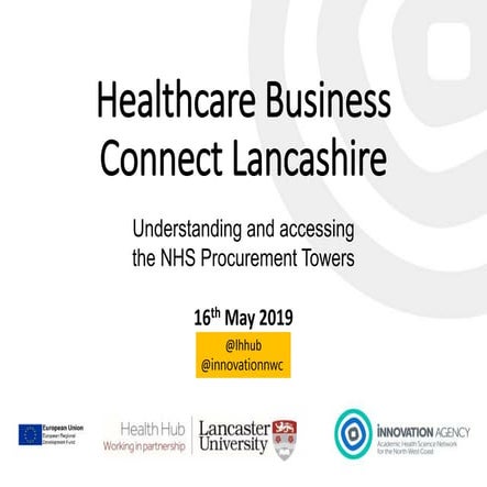 Lancashire SME workshop - NHS procurement towers