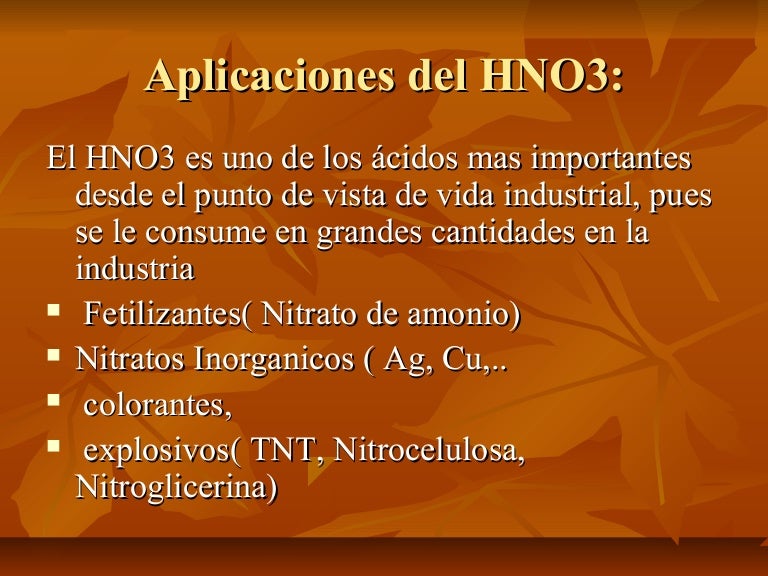 Produccion del acido nitrico Produccion del acido nitrico