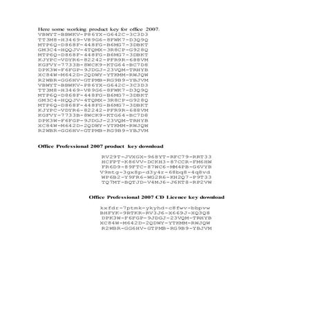 All version office keys | TXT