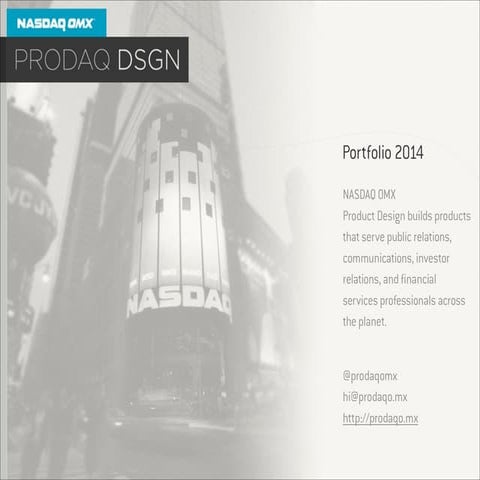 NASDAQ OMX Product Design Portfolio