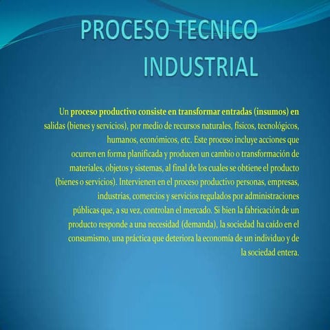Proceso Tecnico Industrial