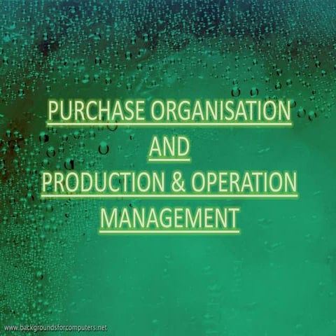 Production & operation management by ROAR Group