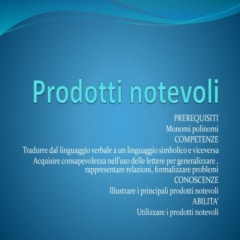 Prodotti notevoli | PPTX