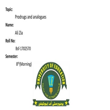 Prodrugs and analogues