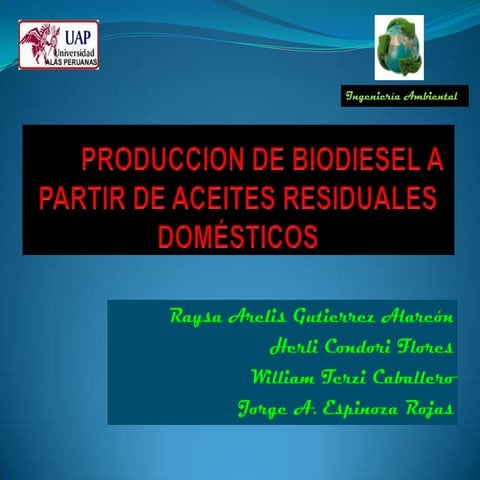 Produccion de biodiesel
