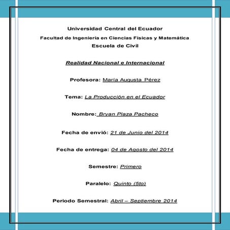 Produccion del ecuador