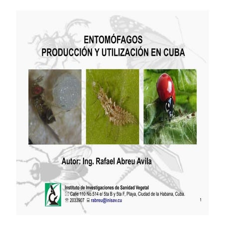 Produccion  de Entomofagos en Cuba 