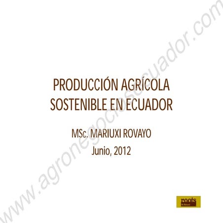 Produccion sostenible ecuador