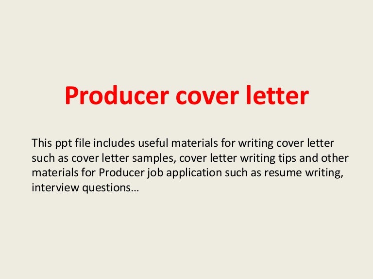producer cover letter