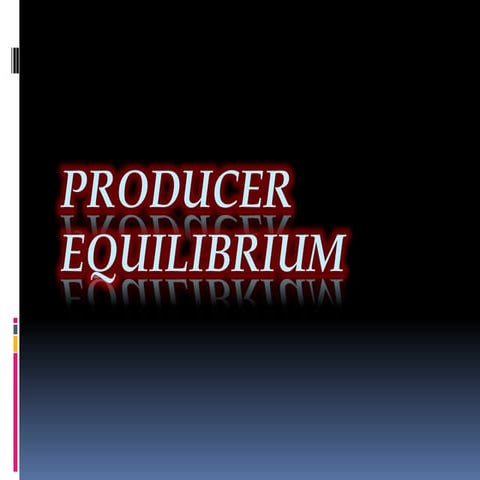 Producer equilibrium