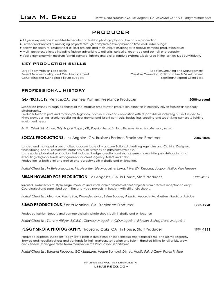 producer resume