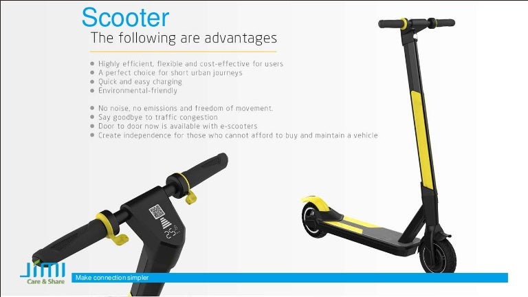 E scooter product specific information