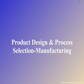 Product Design & Process Selection ...