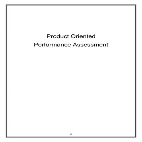 Product Oriented Assesment
