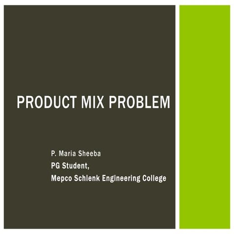 Product allocation problem