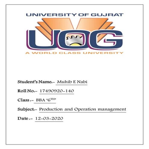 Product and operation management chap1 2 3 sumaries