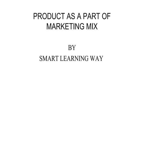 Product as a part of marketing mix