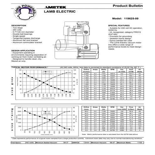 Product Bulletin Ametek 119625-00