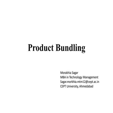 Product bundling